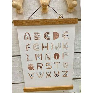 NWT Boho Rainbow Nursery Alphabet Wall hanging Decor Magnetic Wood Frame